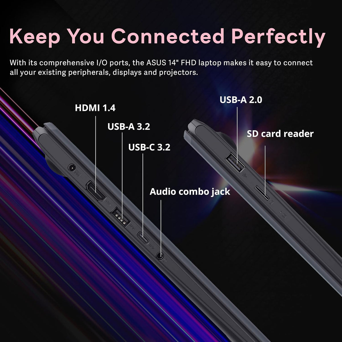ASUS 14' FHD Laptop, Intel Pentium N6000 Processor, 4GB RAM, 64GB eMMC, Intel UHD Graphics, 720p Webcam, Wi-Fi, Bluetooth, Windows 11, Star Black (Renewed)