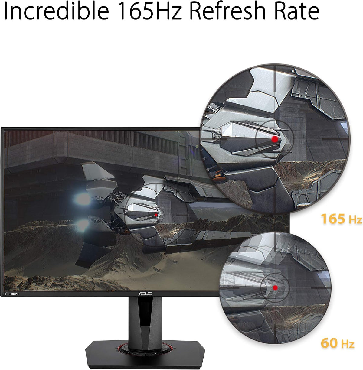 ASUS TUF Gaming 27' 1080P Monitor (VG279QR) - Full HD, IPS, 165Hz, 1ms, Extreme Low Motion Blur, G-SYNC Compatible, Shadow Boost, VESA Mountable, DisplayPort, HDMI, Height Adjustable