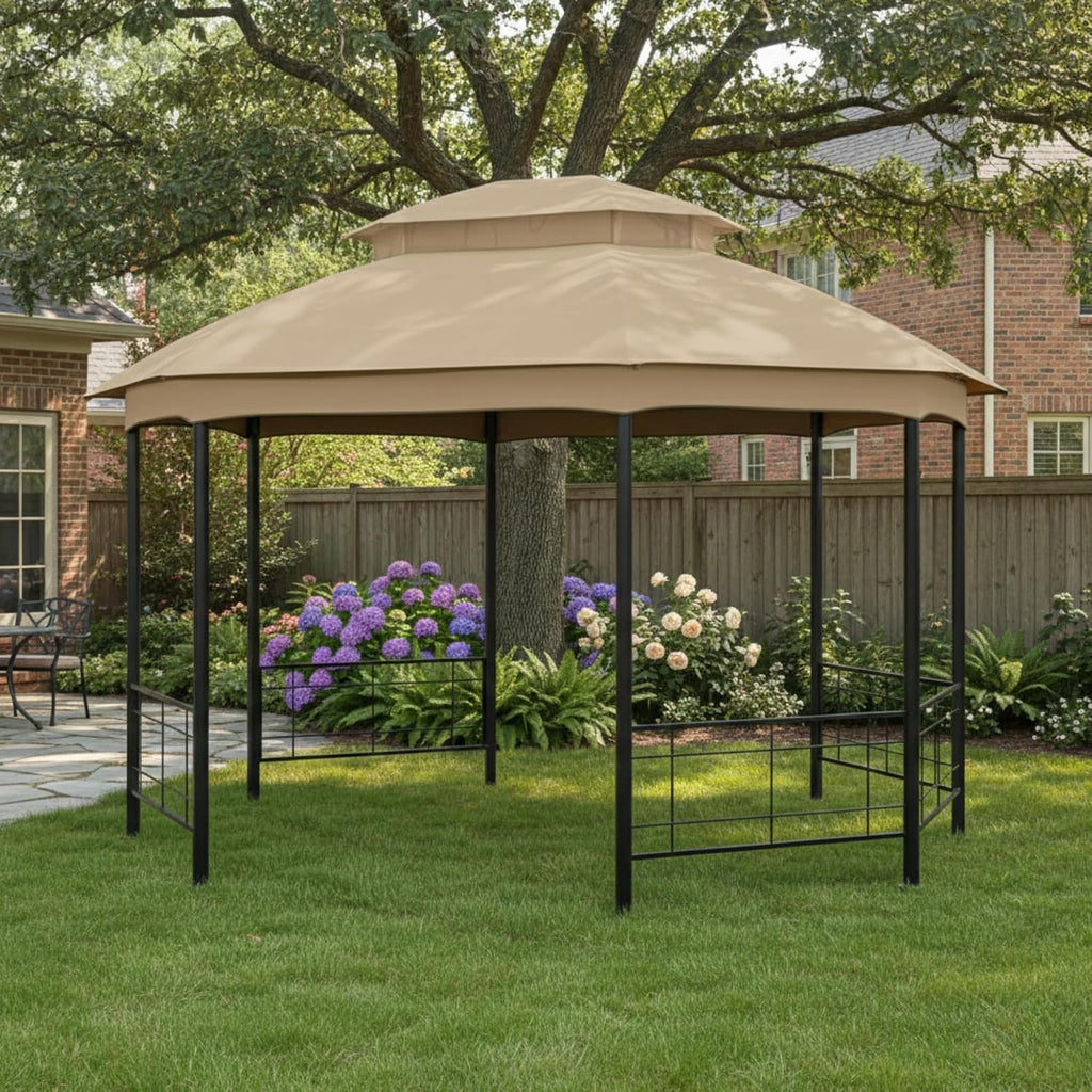 Garden Winds Reinforced RipLock 350 Replacement Canopy Top Cover Compatible with Seagrove 10' x 12' Gazebo Model A101014900 - Beige
