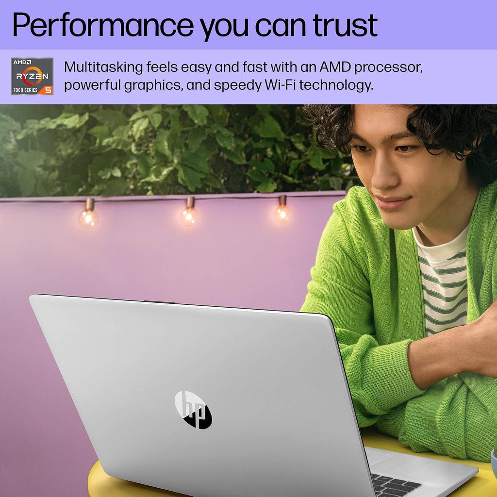 HP 17.3 inch Laptop, HD+ Display, AMD Ryzen 5 7520U, 16 GB RAM, 512 GB SSD, AMD Radeon Graphics, Windows 11 Home, Natural Silver, 17-cp2199nr