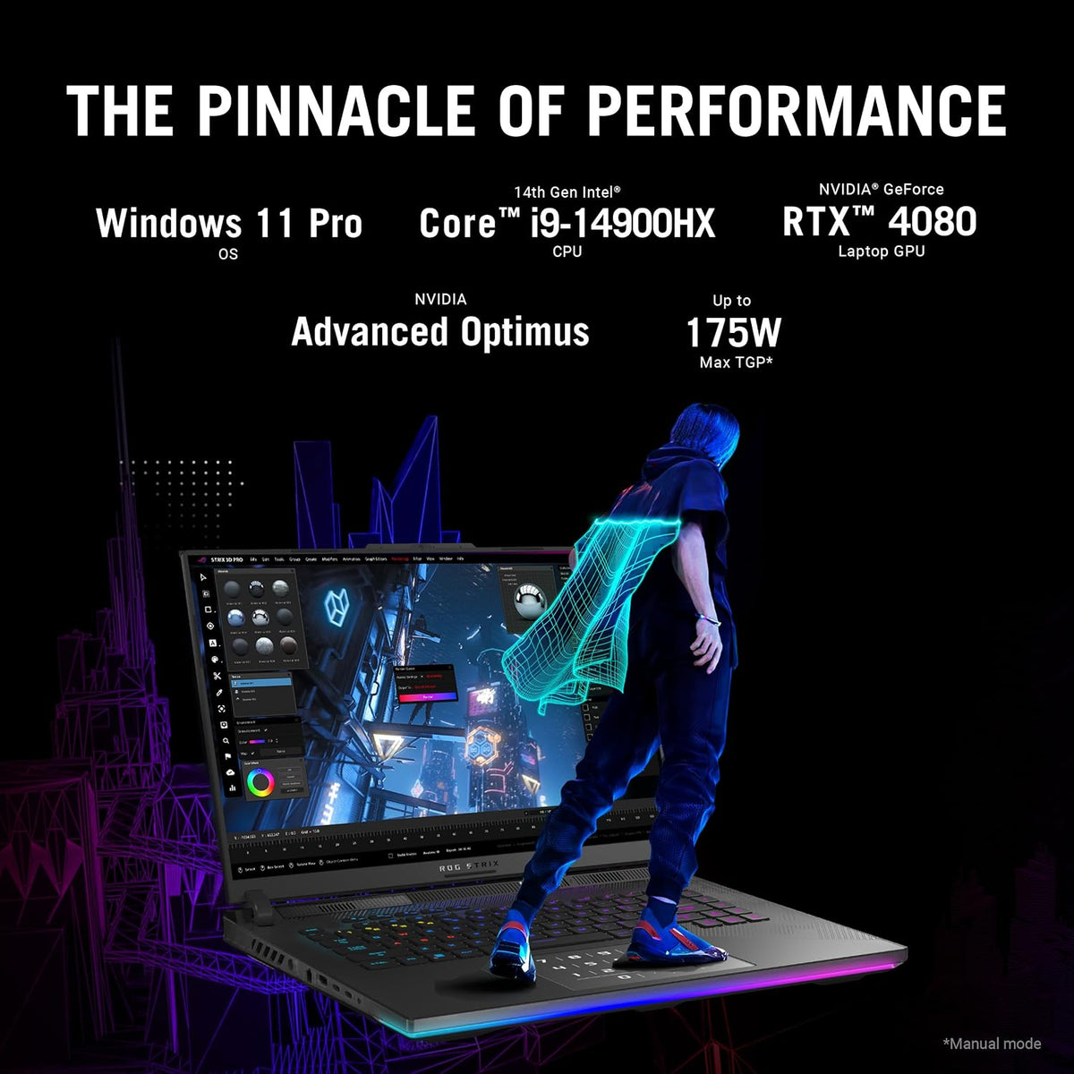 ASUS ROG Strix Scar 16 (2024) Gaming Laptop, 16' Nebula HDR 16:10 QHD 240Hz/3ms, 1100 nits, Mini LED Display, GeForce RTX 4080, Intel Core i9-14900HX, 32GB DDR5, 1TB SSD, Windows 11 Pro, G634JZR-XS96