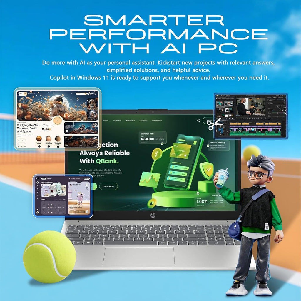 HP 15.6 Touchscreen Laptop Computer for Business & Student, Intel 13th Gen Core i3(Up to 4.5GHz), HD Touch Display, 16GB RAM, 512GB SSD, AI Copilot, Win 11 Pro, Wi-Fi 6, W/Accessories