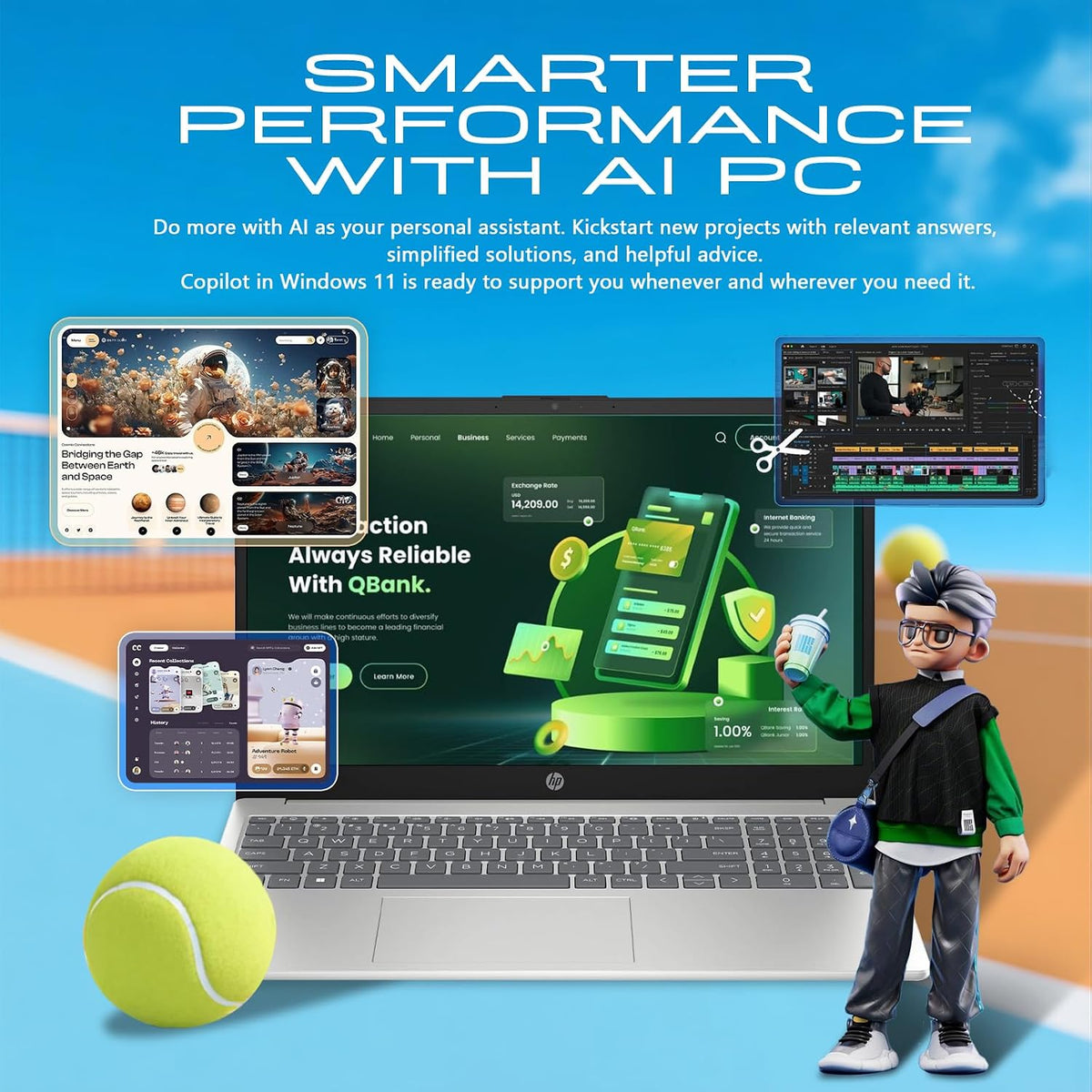 HP 15.6 Touchscreen Laptop Computer for Business & Student, Intel 13th Gen Core i3(Up to 4.5GHz), HD Touch Display, 64GB RAM, 2TB SSD, AI Copilot, Win 11 Pro, W/REDRAGON Patent Kit