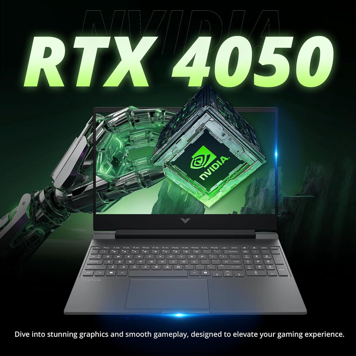 HP Victus 15 Gaming Laptop, AMD Ryzen 7 7445HS, GeForce RTX 4050, 16GB DDR5, 512GB PCIe SSD, 15.6' FHD 144Hz Display, Backlit Keyboard, Copilot, Fast Charge, Win 11, Silver, 1TB Docking Station Set