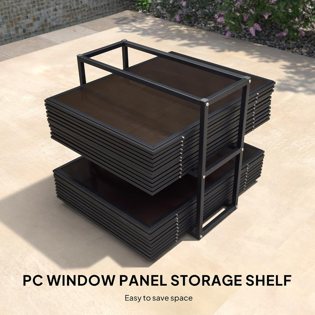PURPLE LEAF Hardtop Gazebo Sunroom 10' x 13', Enclosed Patio Solarium with Mesh & Removable PC Panels, Magnetic Sliding Doors Outdoor Living Space for Backyard Lounge, Dining & Spa and 24 Solar Lights