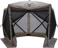 Gazelle Tents™, G5 5-Sided Portable Gazebo, Easy Pop-Up Hub Screen Tent, Durable, TriTech Mesh, Waterproof, UV Resistant, 4-Person & Table, Desert Sand, 85' x 115' x 106', GG502DS