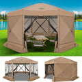 COBIZI 15x15 FT Pop Up Gazebo - Canopy Tent, Large Gazebos On Clearance with Sidewalls,carpas para Patio,Screened in Gazebo,Portable Screen Tents for 12-15 Persons Outdoor Camping, Backyard, Khaki