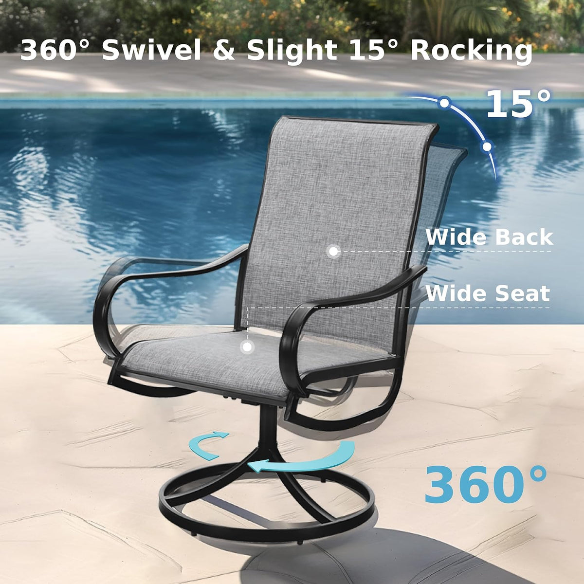 MFSTUDIO Patio Table and Chairs Set, Outdoor Dining Set for 8 Persons, 9 Piece Patio Furniture Dining Set for Deck Yard Garden Poolside
