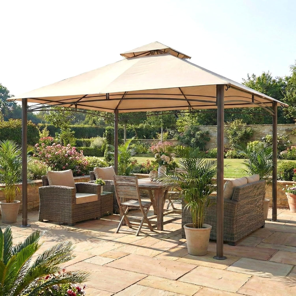 Garden Winds Durable Replacement Canopy Top Cover Compatible with The 5LGZ6526-V5 Waterford 13' x 10' Gazebo - Classic Sand, 350