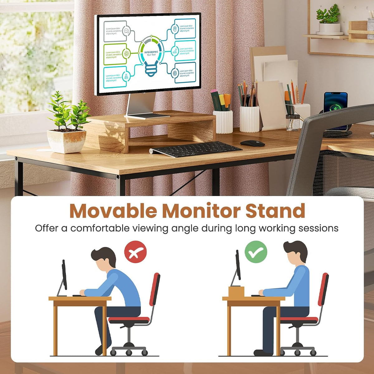 Tangkula L-Shaped Computer Desk with Power Outlets, 95' Long 2-Person Desk with Monitor Shelf, Modern Corner Desk Gaming Table with USB Ports for Home Office