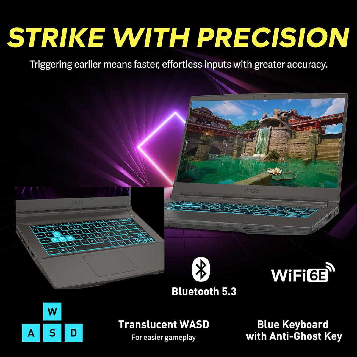 msi Thin 15 15.6' FHD 144Hz Gaming Laptop, Intel i5-13420H, NVIDIA GeForce RTX 4050, 32GB DDR4 RAM, 1TB PCIe SSD, Backlit Keyboard, Wi-Fi 6E, Webcam, Win 11 Pro, Gray, 256GB Docking Station Set