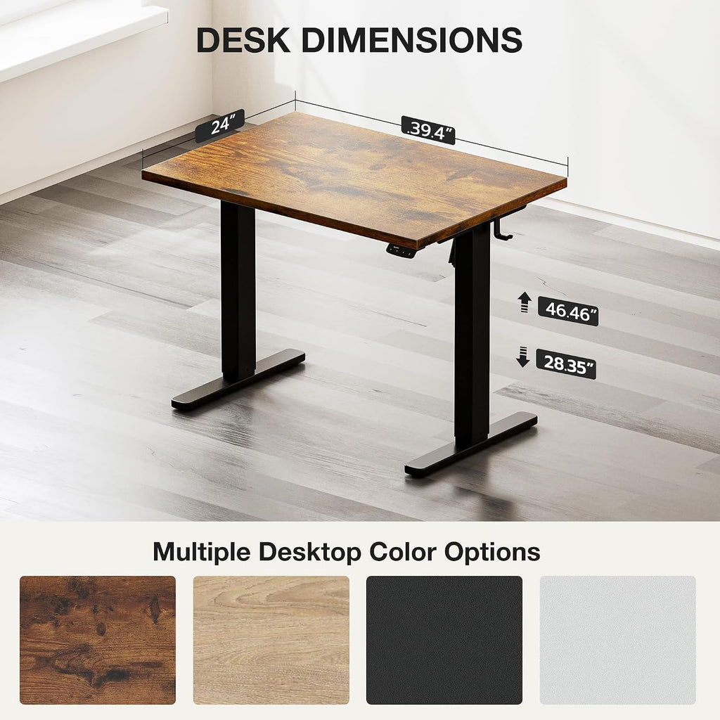 Acrolix Electric Standing Desk, Height Adjustable Home Office Desk with Memory Presets & Cable Management,Rustic Brown Sit Stand Desk for Work from Home, Ergonomic Computer Desk (40' x 24')