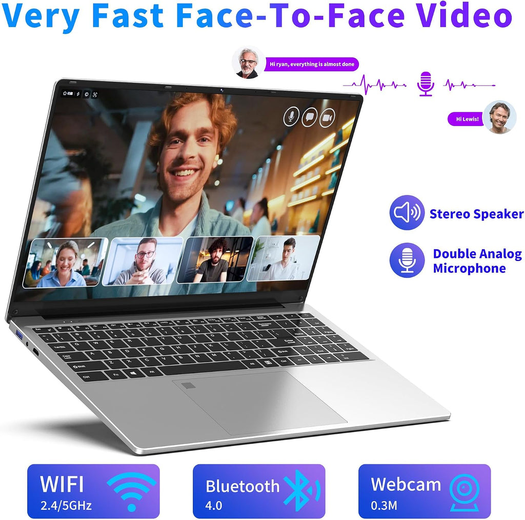 NIAKUN Laptop Computer, Gaming Laptops 2026, 16' Lap Top PC Windows 11 Pro, 16GB RAM 512GB SSD, Intel N100 Processor(4C/4T), Office 365, Backlit Keyboard, Fingerprint Unlock, 2-Year Warranty