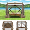 COBIZI 10x10 FT Pop up Gazebo, Popup Canopy Tent,Screened in Gazebos with sidewalls,Waterproof Portable Outdoor Small Screen Tents Sun Shelter,carpas para Patio for Camping,Garden,Backyard,Brown