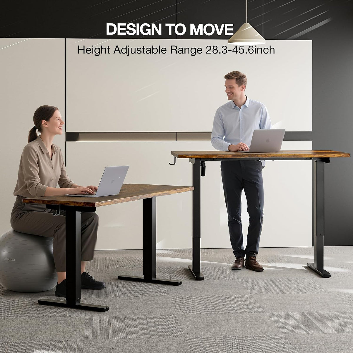 Acrolix Electric Standing Desk, Height Adjustable Home Office Desk with Memory Presets & Cable Management,Rustic Brown Sit Stand Desk for Work from Home, Ergonomic Computer Desk (40' x 24')
