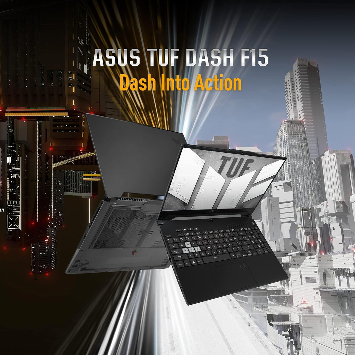 ASUS TUF Dash 15 (2022) Gaming Laptop, 15.6' 144Hz FHD Display, Intel Core i5 12450H, GeForce RTX 3050 Ti, 8GB DDR5, 512GB PCIe SSD, Thunderbolt 4, Wi-Fi 6, Windows 11 Home, Off Black, FX517ZE-RS51