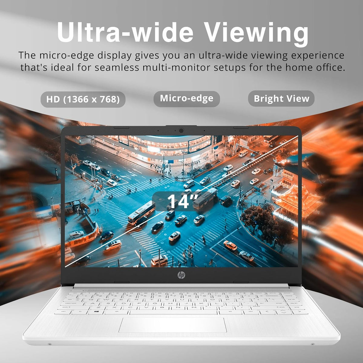 HP Stream 14' HD BrightView Laptop, Intel Celeron N4120 Processor, 4GB RAM, 64GB SSD, Intel UHD Graphics, 720p Webcam, WiFi, HDMI, Win 11 S, Silver (Renewed)
