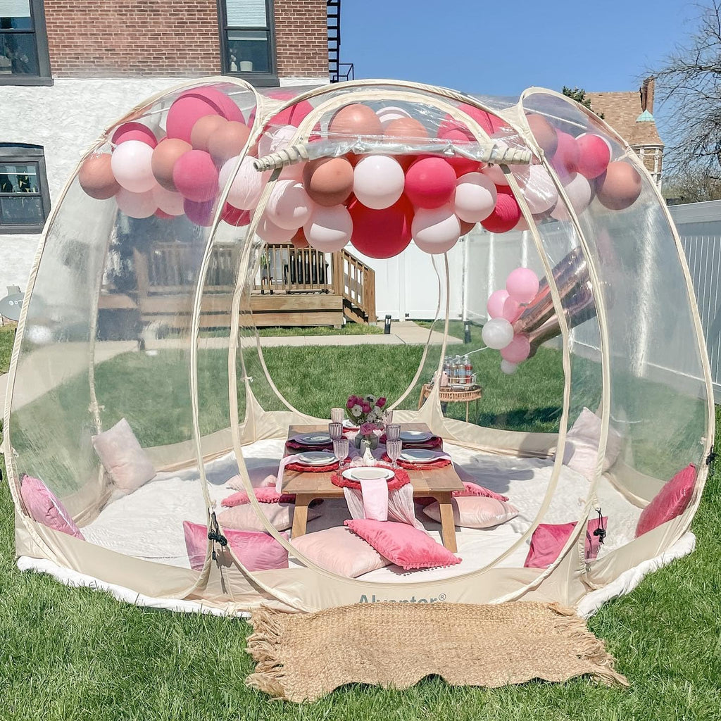 Screen Houses Pop-up Outdoor Camping Tent, 540 Degree Fully Transparent Non Dead Corner Gazebo