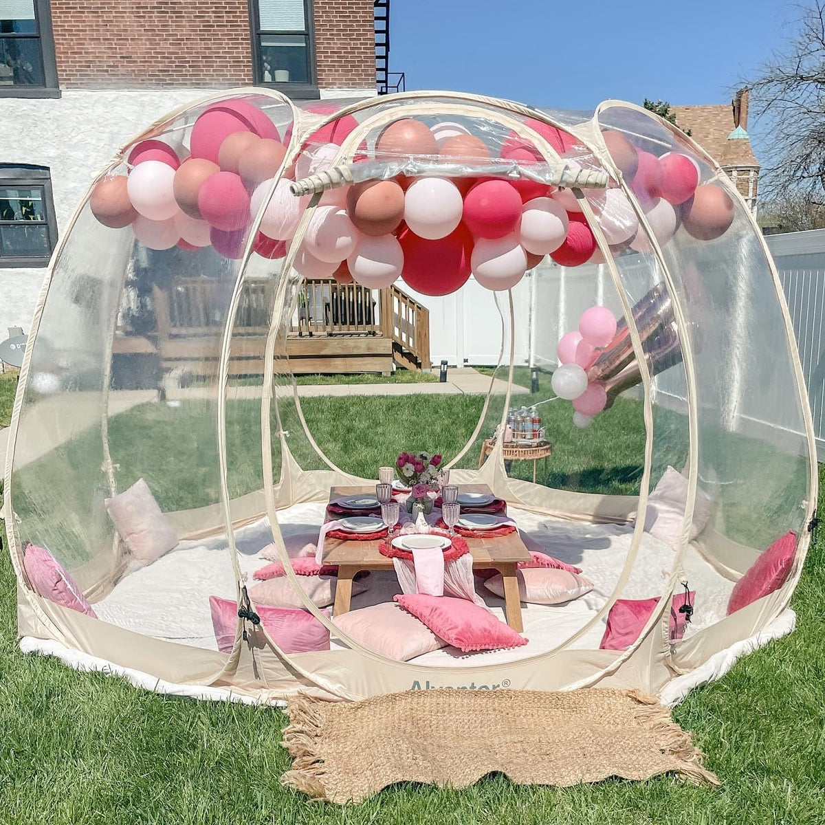 Screen Houses Pop-up Outdoor Camping Tent, 540 Degree Fully Transparent Non Dead Corner Gazebo