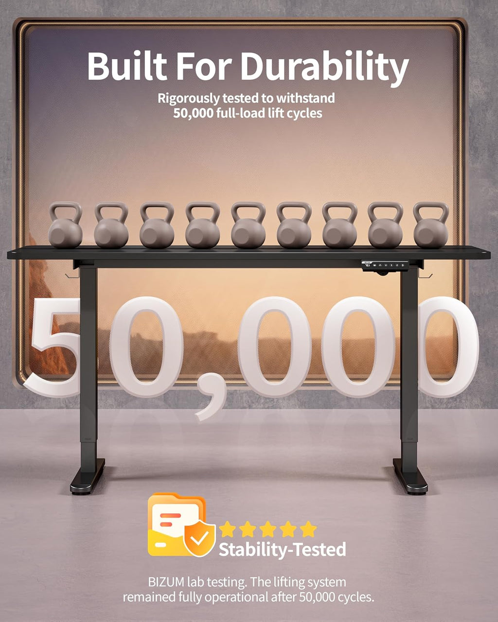 BIZUM Electric Standing Desk 60 x 24 Inch Computer Desk-Gaming Desk Black Home Office Desks Height Adjustable Memory Stand Up Computer Workstation