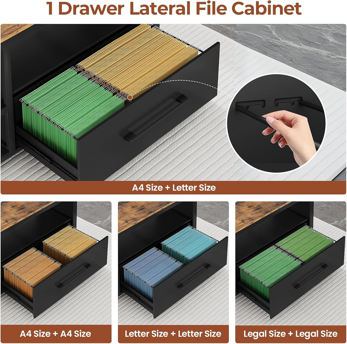 UPOSOJA 71' Executive Desk, Large Office Desk with Widen File Drawers & Power Outlets, Reversible L Shaped Computer Desk Corner Desk with Storage Shelves, CPU Stand, Hooks, Business Furniture
