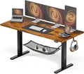 Acrolix Electric Standing Desk, Height Adjustable Home Office Desk with Memory Presets & Cable Management,Rustic Brown Sit Stand Desk for Work from Home, Ergonomic Computer Desk (63' x 24')