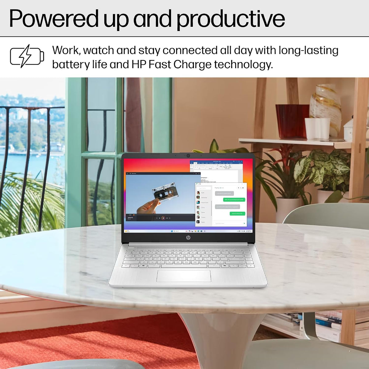 HP 14 Laptop Student Business 2025 Flagship Computer, AI Copilot, 4-Core 13th Gen Intel CPU, 16GB RAM 628GB Storage (128GB UFS+500GB Ext), 1-Yr Office 365, Long Battery HubxcelAccessory Win 11S Silver
