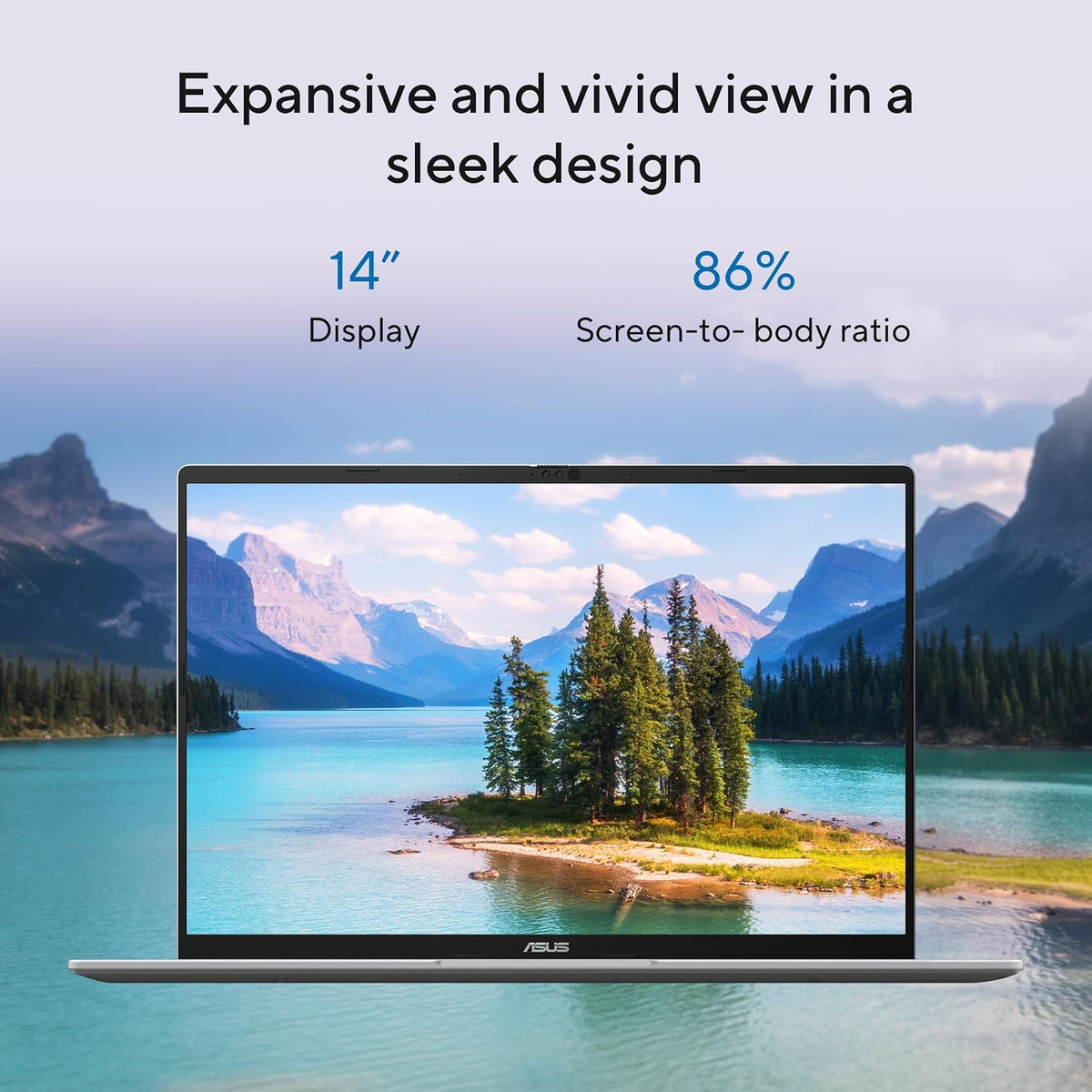 ASUS Vivobook 14 Laptop, 14' WUXGA 60Hz Display, Qualcomm Snapdragon X, Qualcomm Adreno GPU, 16GB RAM, 512GB SSD, Windows 11, Cool Silver, X1407QA-BS56
