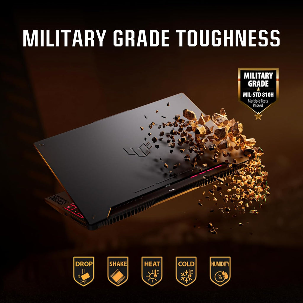 ASUS TUF Gaming A15 Gaming Laptop, 15.6' FHD 144Hz, 100% sRGB Display, GeForce RTX 4050, AMD Ryzen 7 7435HS, 16GB DDR5, 512GB PCIe SSD, Wi-Fi 6, Windows 11, FA507NUR-AS73