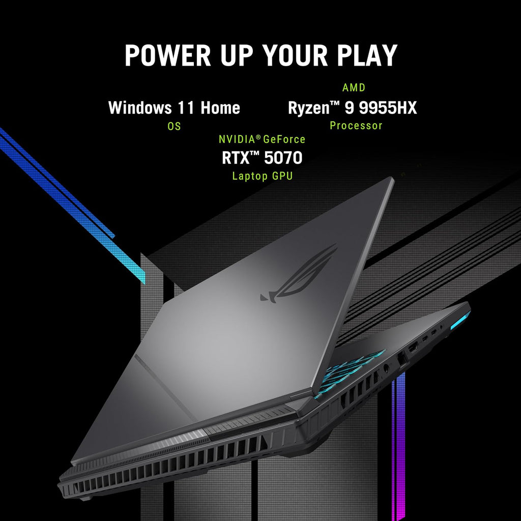 ASUS ROG Strix G16 (2025) Gaming Laptop, 16' ROG Nebula 16:10 2.5K 240Hz/3ms, NVIDIA® GeForce RTX™ 5070, AMD Ryzen™ 9 9955HX Processor, 32GB DDR5-5600, 1TB PCIe Gen 4 SSD, Wi-Fi 6E, Windows 11 Home