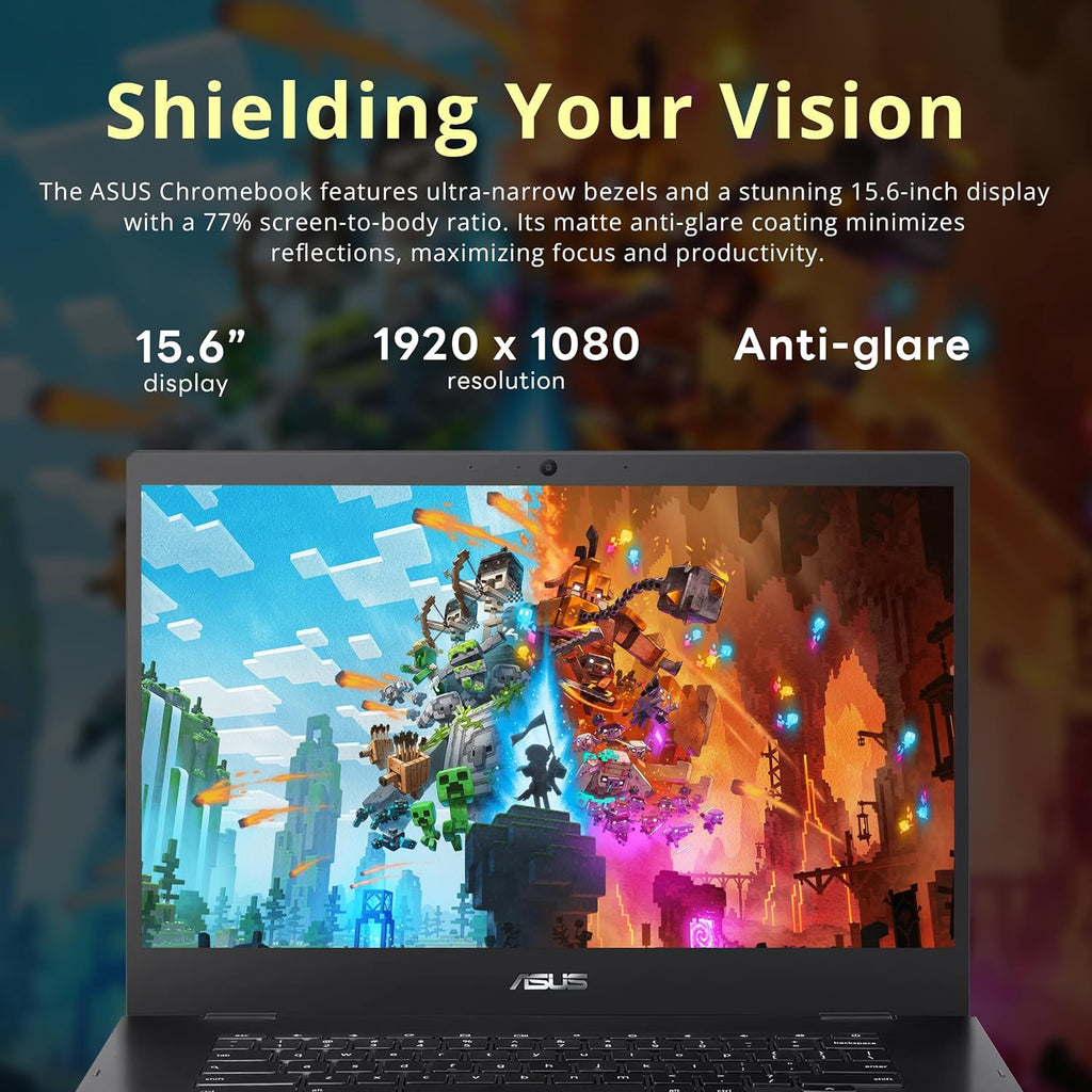 ASUS CX1500CNA Chromebook 15.6' HD Laptop, Intel Celeron N3350 Processor, 4GB RAM, 64GB eMMC Flash Memory, Intel HD Graphics, HD Webcam, Stereo Speakers, Chrome OS, Black, (renewed)