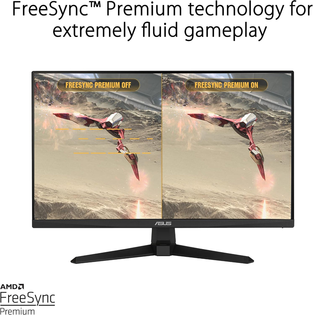 ASUS TUF Gaming 24' 1080P Monitor (VG247Q1A) - Full HD, 165Hz (Supports 144Hz), 1ms, Extreme Low Motion Blur, Adaptive-sync, FreeSync Premium, Shadow Boost, Speakers, Eye Care, HDMI, DisplayPort