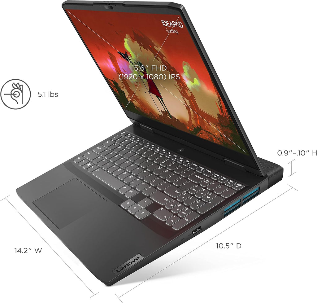 Lenovo IdeaPad Gaming 3 - Essential Gaming Laptop - 15.6' FHD - 120Hz - AMD Ryzen 5 6600H - NVIDIA GeForce RTX 3050 - 8GB DDR5 RAM - 256GB NVMe Storage - Windows 11 Home