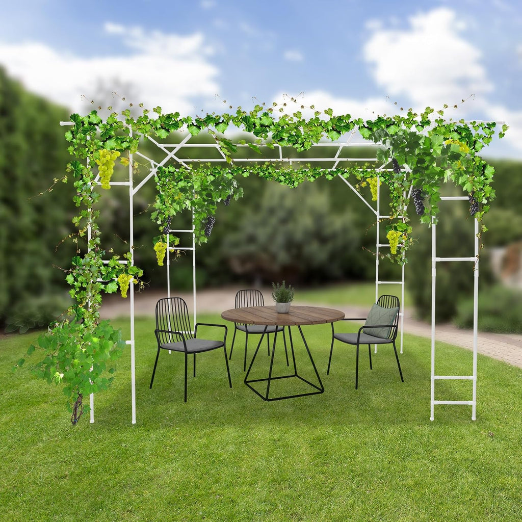 Bacocoo Plant Climbing Stand, Outdoor Plant Support Rack, Heavy Duty Steel & ABS with PE Coating for Vines, Flowers, Vegetables - Easy Install for Garden, Yard, Patio Decoration of Pavilions. (White)