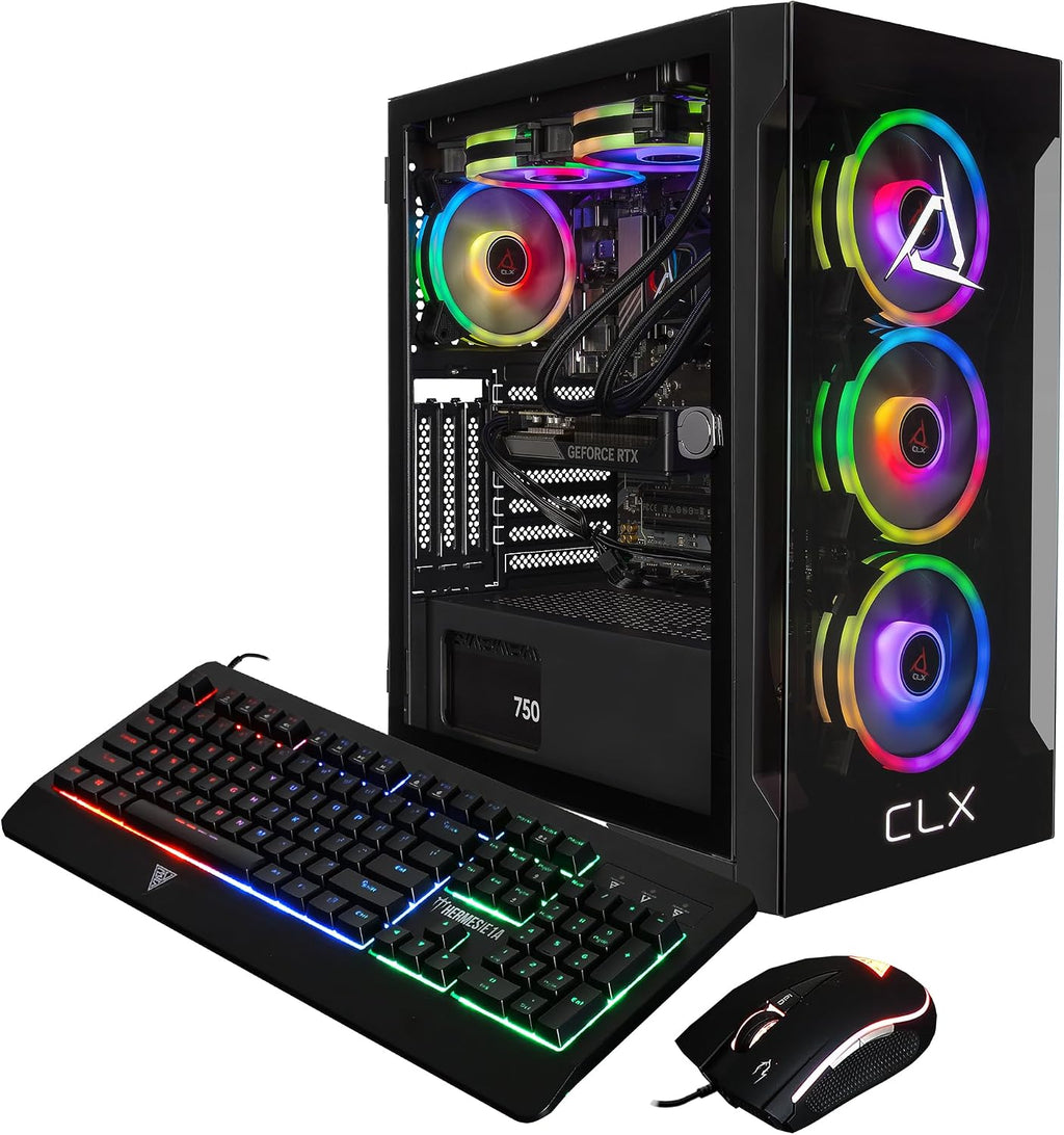 CLX Set Gaming PC - AMD Ryzen 7 9700X 3.8GHz, GeForce RTX 5060 Ti, 2TB NVMe M.2 SSD, 32GB DDR5 RGB Memory, 240mm AIO, WiFi, Windows 11 Home, Black
