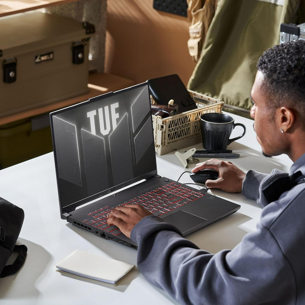 ASUS TUF 16' WUXGA 144Hz Gaming Laptop | AMD Ryzen 7 7445HS 3.2GHz | NVIDIA GeForce RTX 4050 | Backlit | Webcam | 16GB RAM DDR5 | 512GB SSD | Windows 11 Home | Bundle with USB 3.0 Hub