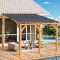 AECOJOY 10' x 10' Outdoor Wood Ceder Gazebo for Patio, Outdoor Lean to Hardtop Pergolas and Gazebos Clearance, Wall Mounted Wooden Gazebo Heavy Duty Awnings for Patio, Decks, Backyard