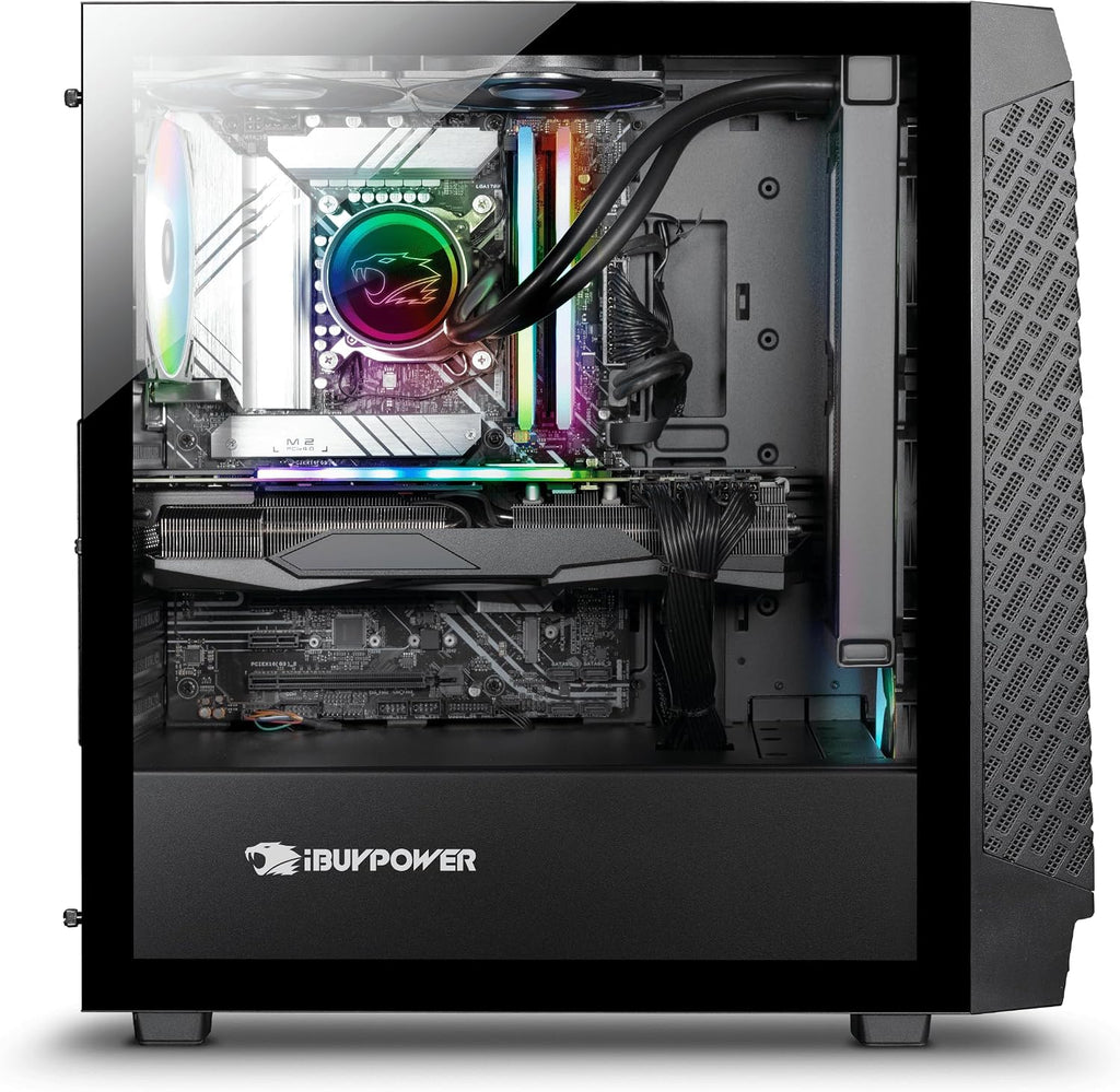 iBUYPOWER SlateMesh Gaming PC Computer Desktop,13th Gen Intel Core i7-13700F, NVIDIA GeForce RTX 4060 8GB, 32GB DDR4 RAM, 2TB SSD, WiFi Ready, Windows 11 Home