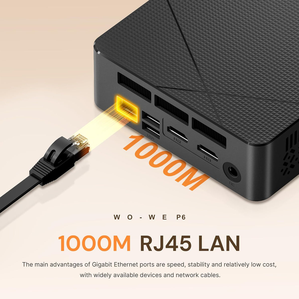 wo-we P6 Lite Mini PC AMD Ryzen 5 3500U (Beats 4300U/N150/N95), 8GB DDR4 RAM 256GB M.2 NVME SSD, mini Gaming pc with USB-C, Triple 4k Display Micro PC, Support 2.5''SSD, WIFI5, Home, Business