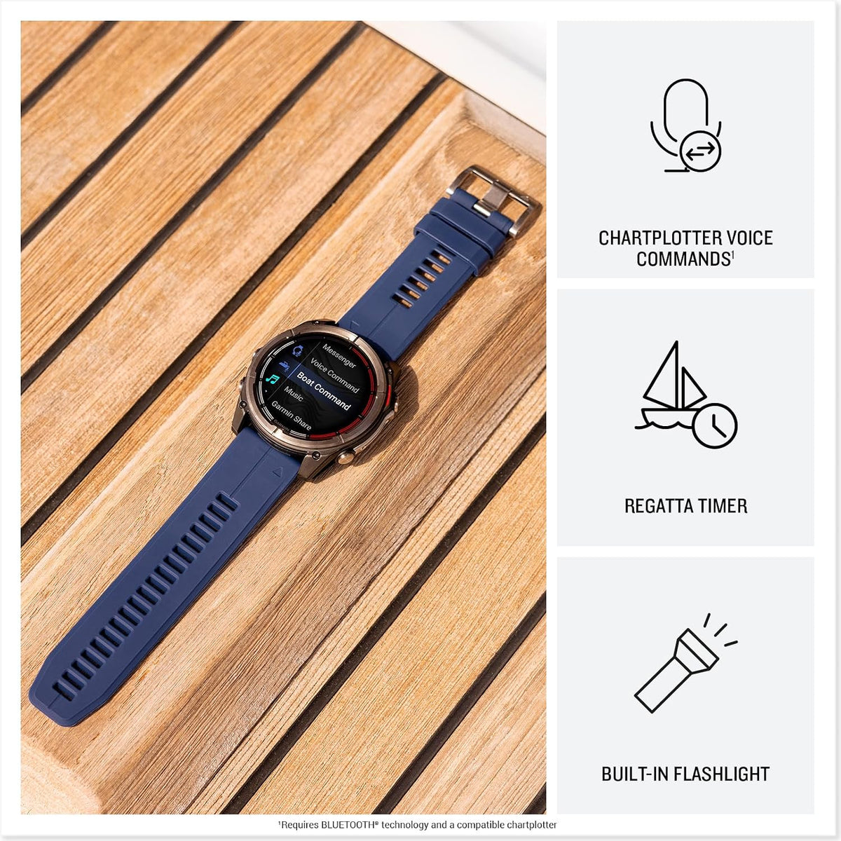 Garmin® quatix® 8, 51 mm, Marine GPS Smartwatch, Bright AMOLED Display, Chartplotter Controls, Built-in Flashlight, 24/7 Health & Wellness Features