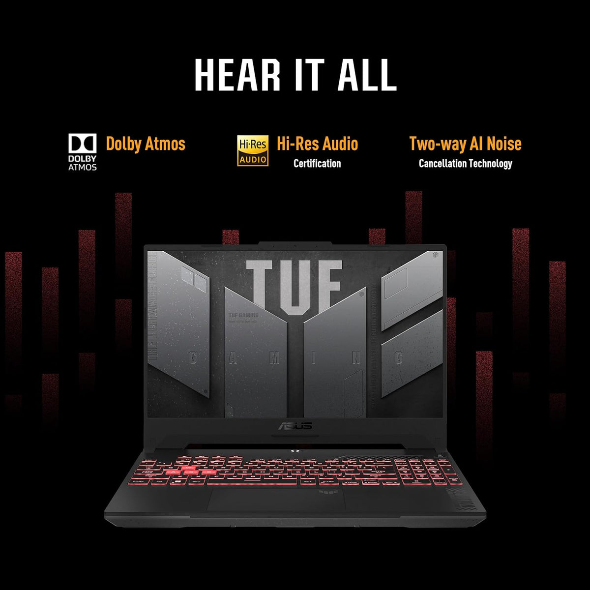 ASUS TUF Gaming A15 (2023) Gaming Laptop, 15.6' FHD 144Hz, 100% sRGB Display, GeForce RTX 4060, AMD Ryzen 7 7735HS, 16GB DDR5, 1TB PCIe SSD, Wi-Fi 6, Windows 11, FA507NV-EH74
