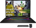 msi Crosshair 18 HX AI 18' QHD+ 240Hz Gaming Laptop, Intel Ultra 9 275HX, NVIDIA RTX 5070 8GB GDDR7, 32GB DDR5, 3TB Storage (2TB SSD+1TB Docking Station), RGB Backlit Keyboard, Windows 11 Pro, Black