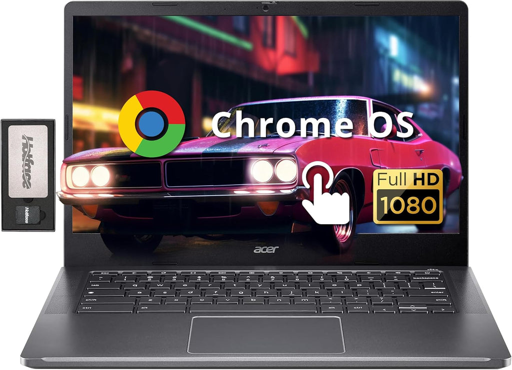 acer Chromebook Plus 14' FHD Touchscreen Laptop, Intel i3-N305 Processor, 8GB LPDDR5 RAM, 672GB Storage (512GB SSD+160GB Docking Station Set), Intel UHD Graphics, Wi-Fi 6E, Chrome OS, Gray