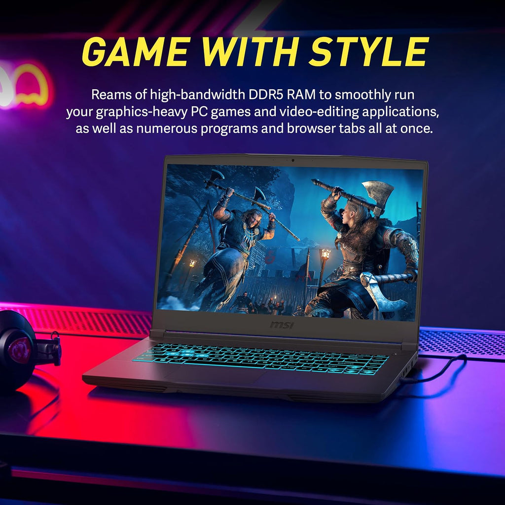 msi Thin A15 15.6' FHD 144Hz Gaming Laptop, AMD Ryzen 5 7535HS, 32GB DDR5, 2TB Storage(1TB SSD+1TB Docking Station Set), NVIDIA GeForce RTX 4050 6GB GDDR6, Backlit Keyboard, Wi-Fi 6E, Win 11, Black