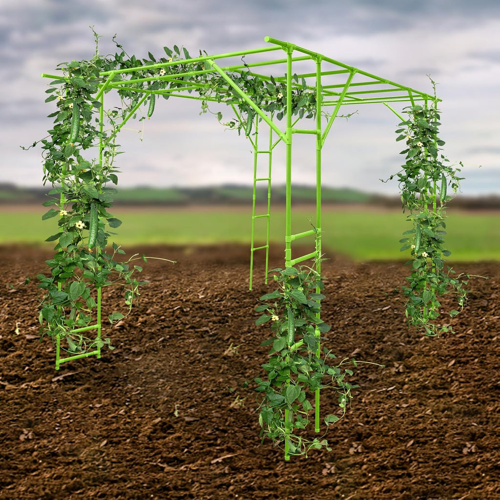 Bacocoo Plant Climbing Stand, Outdoor Plant Support Rack, Heavy Duty Steel & ABS with PE Coating for Vines, Flowers, Vegetables - Easy Install for Garden, Yard, Patio Decoration of Pavilions. (Green)
