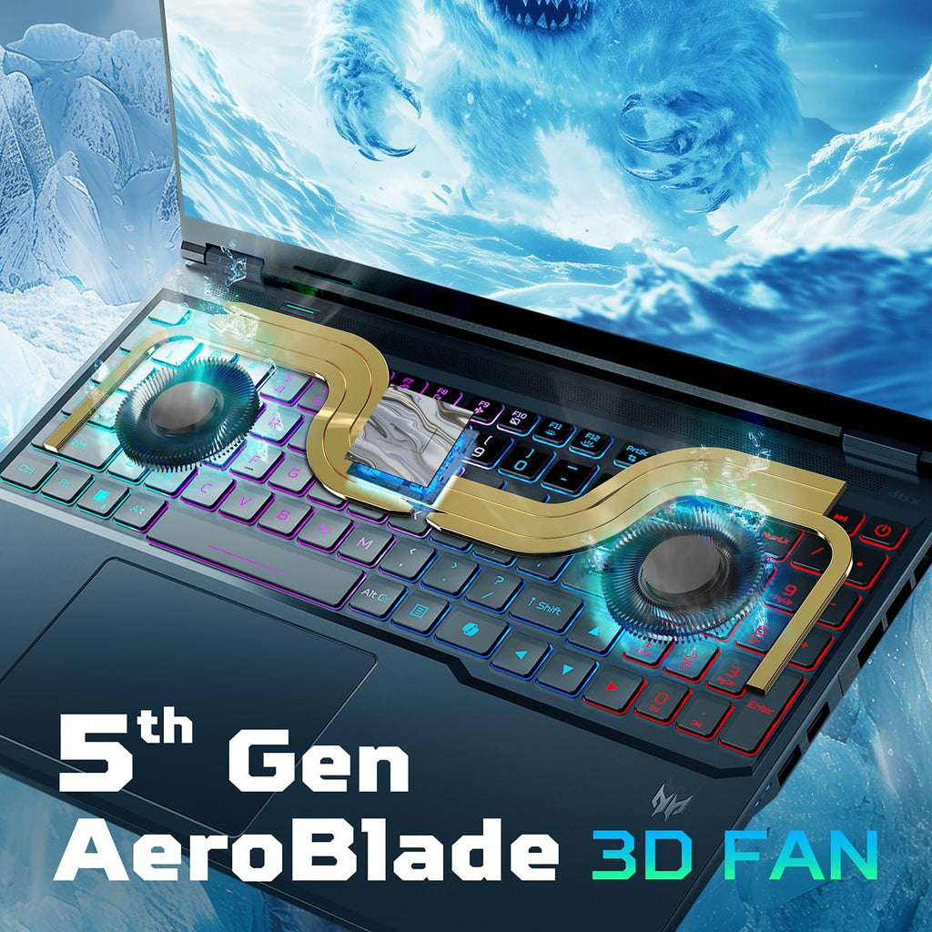 acer Predator Helios Neo 16 AI Gaming Laptop | Intel Core Ultra 9 Processor 275HX | NVIDIA GeForce RTX 5070 Ti | 16' WQXGA 240Hz G-SYNC | 16GB DDR5 | 1TB Gen 4 SSD | Killer Wi-Fi 6E | PHN16-73-92B8