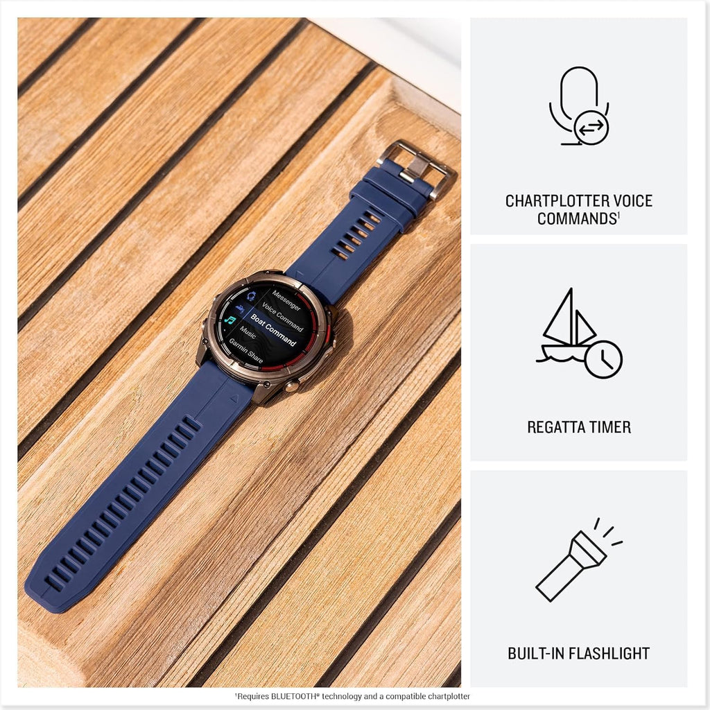 Garmin quatix 8 (47 mm) Marine GPS Smartwatch Bundle - Bright AMOLED Display, Chartplotter Controls, Built-in Flashlight, 24/7 Health & Wellness Features with PlayBetter Portable Charger