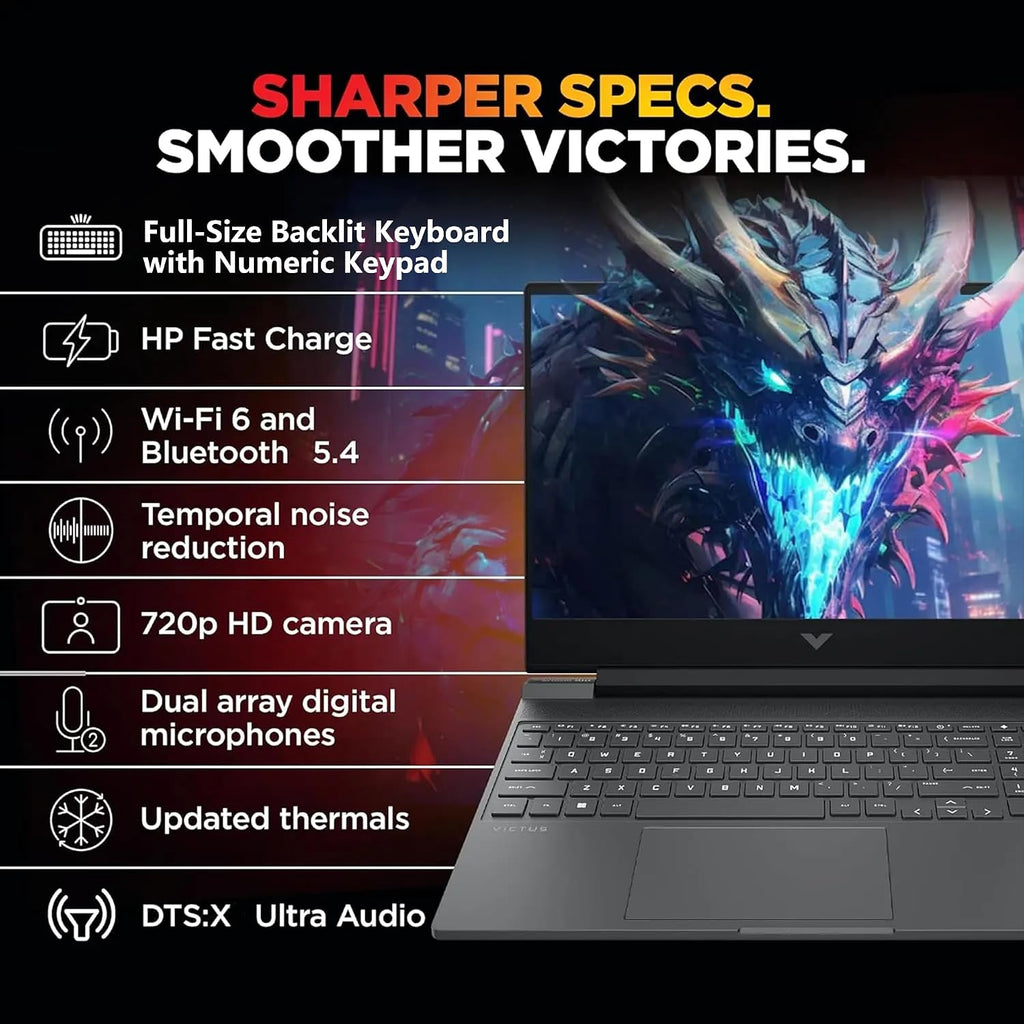 HP Victus 15 Gaming Laptop | 15.6' FHD IPS Anti-Glare 144Hz | Intel 8-Core i5-13420H | 32GB DDR4 1TB SSD | NVIDIA GeForce RTX 3050 6GB | Backlit Keyboard Fast Charging Win11 Pro w/DLCA Accessory