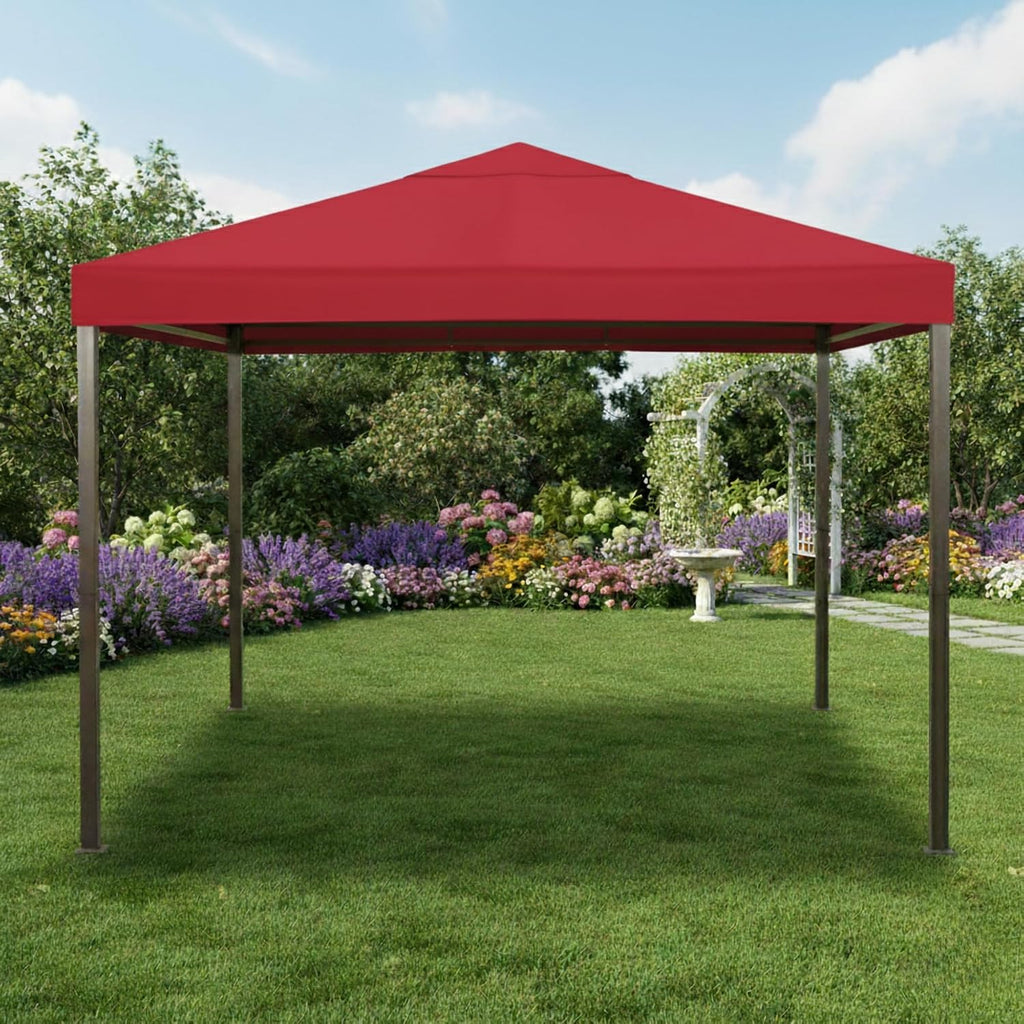 Garden Winds Universal 10' x 10' Single-Tier Replacement Gazebo Canopy – Cinnabar, RipLock 350 Polyester, UV & Water Resistant
