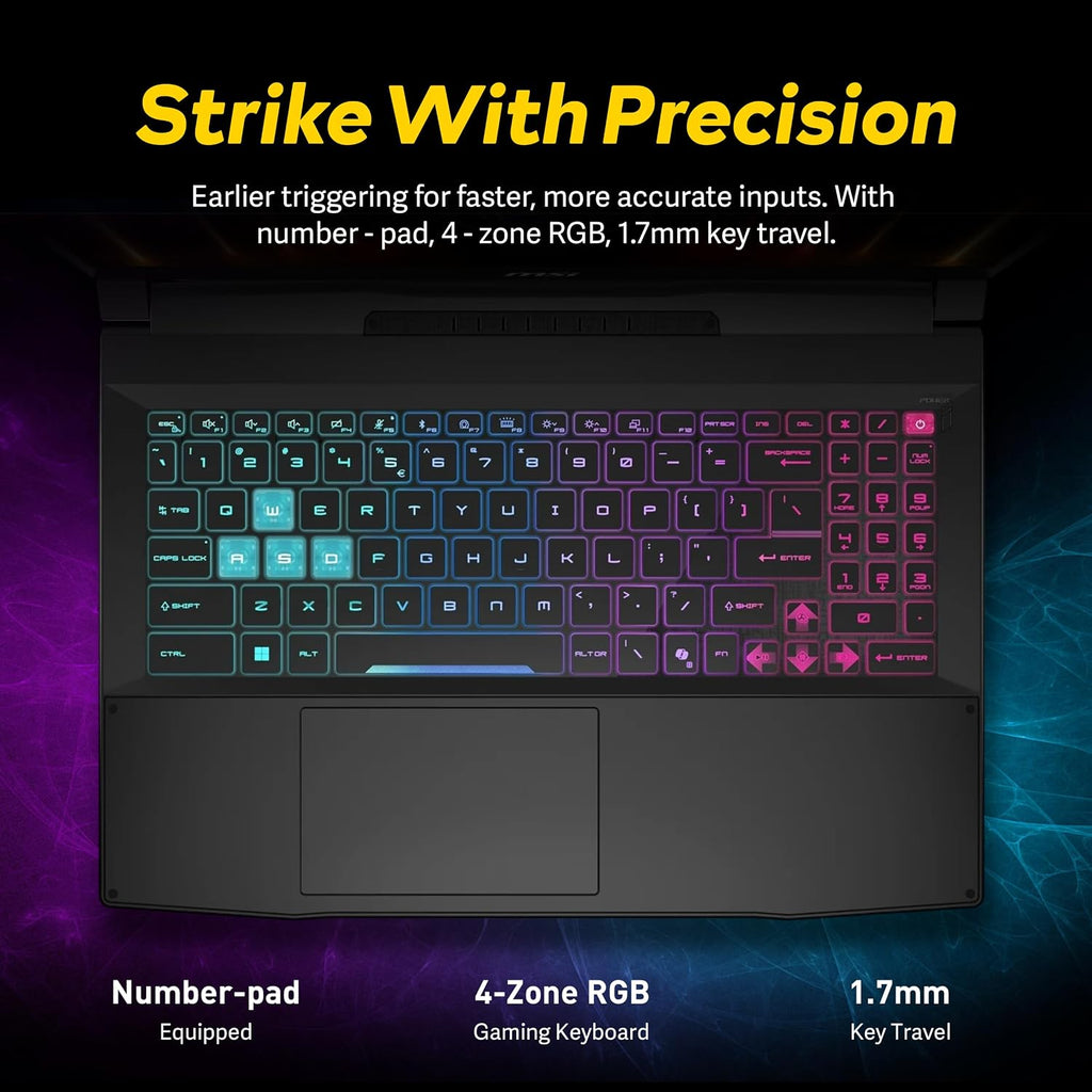 msi Katana 15.6' QHD 165Hz Gaming Laptop, Intel i7-14650HX, GeForce RTX 5070 8GB GDDR7, 32GB DDR5, 1TB SSD, 4-Zone RGB Backlit Keyboard, Wi-Fi 6E, Win 11 Pro, Black, 512GB Docking Station Set